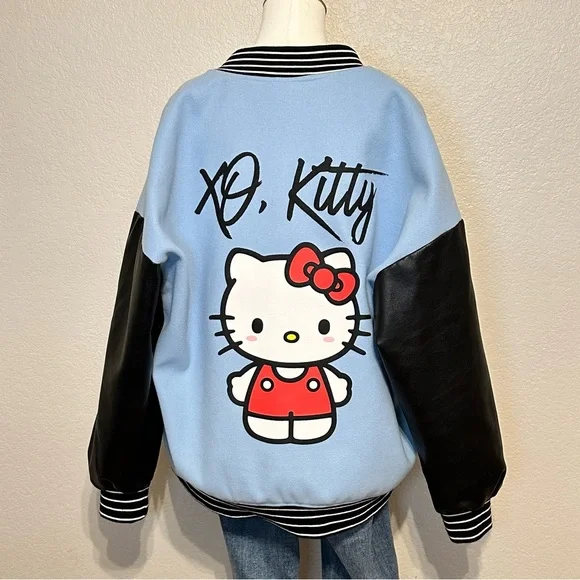 Hello Kitty Varsity Jacket – Light Blue & Black (XO, Kitty) - Picture 10 of 13